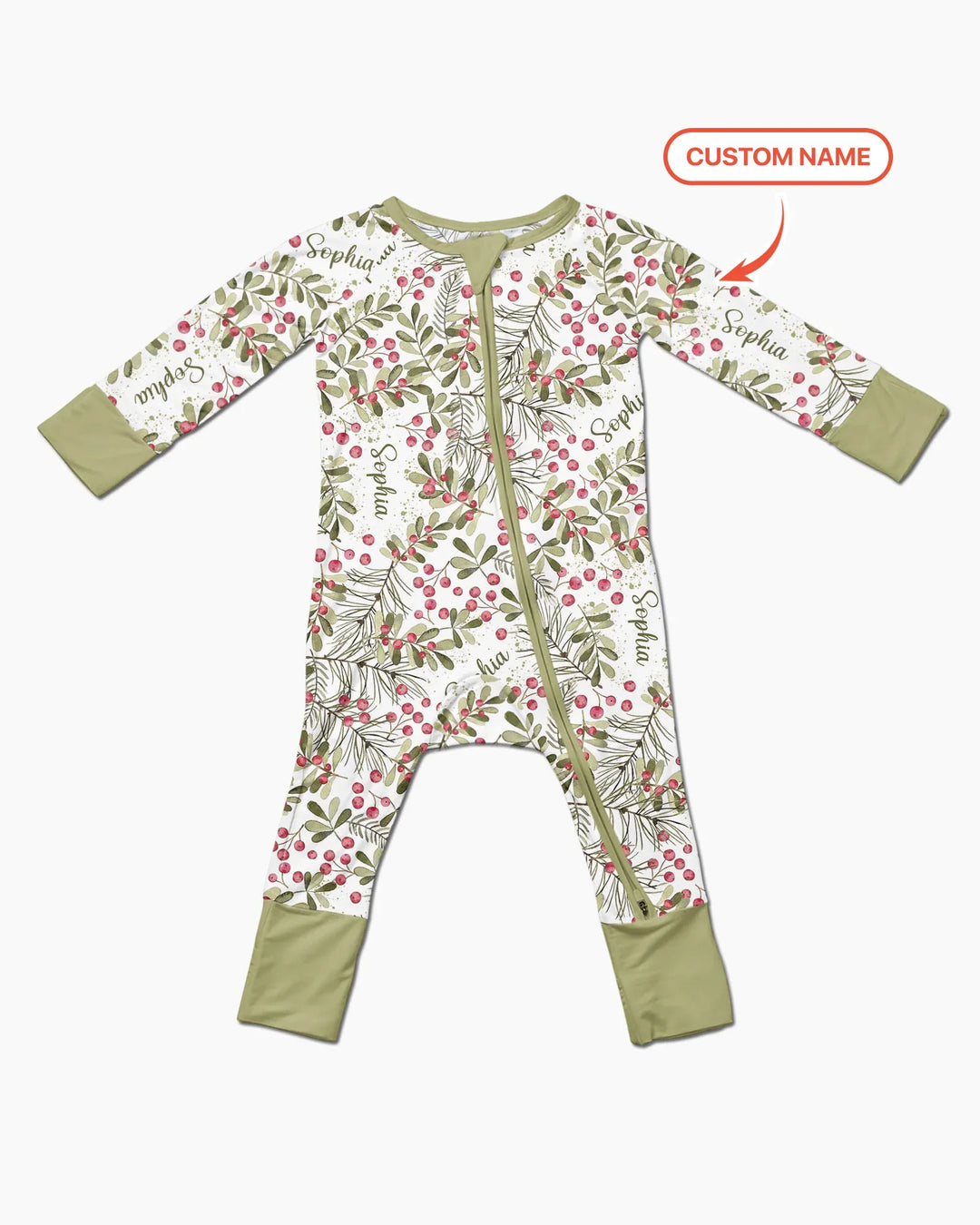 Custom Name Birth Month Flowers Bamboo Convertible Zippy