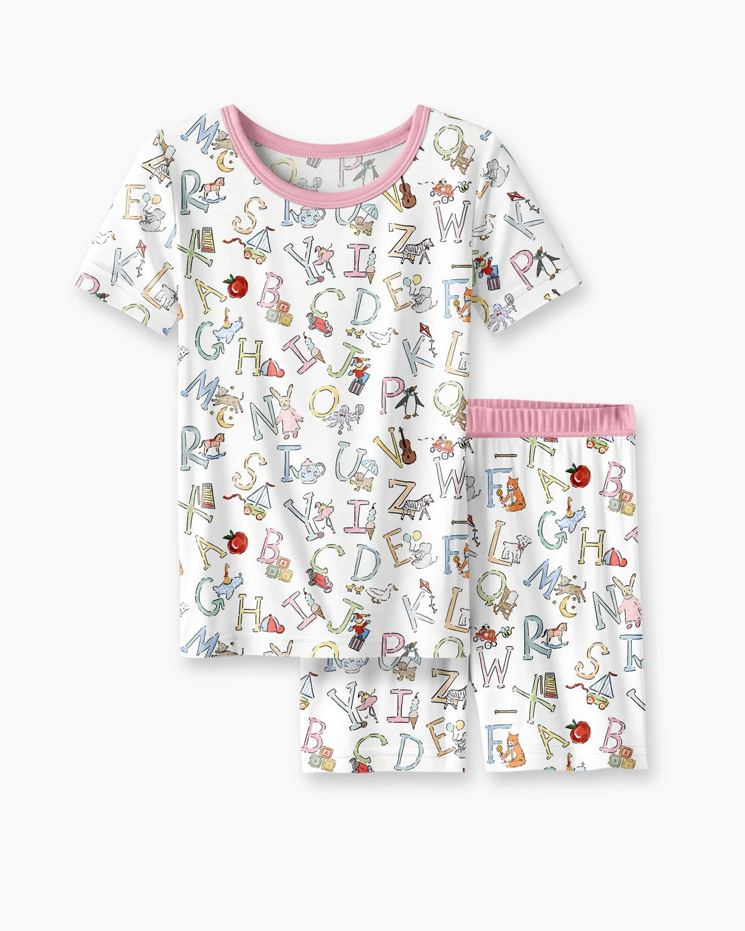 Schlafanzug-Set zweiteilig, kurze Ärmel, kurze Hose, Bambus