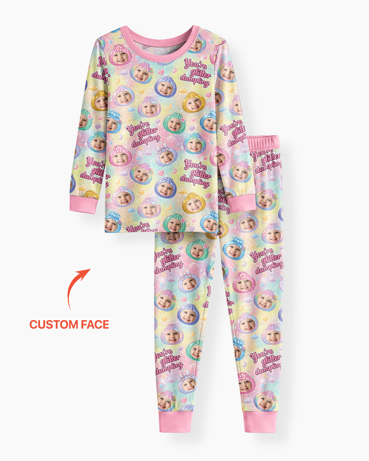 Zweiteiliges Langarm-Pyjama-Set mit Sommerfrüchten