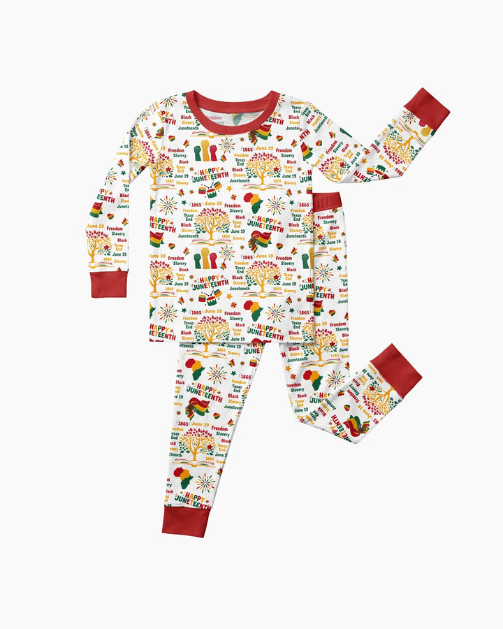 Happy Juneteenth Bamboo Two Piece Long Sleeve Pajama Set