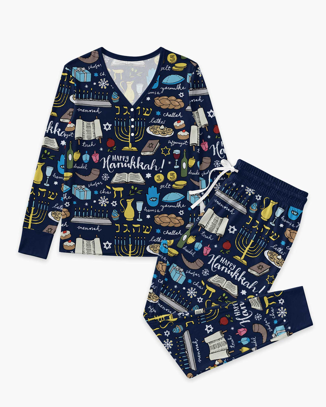Happy Hanukkah 2026 Bamboo Women Pajama Set