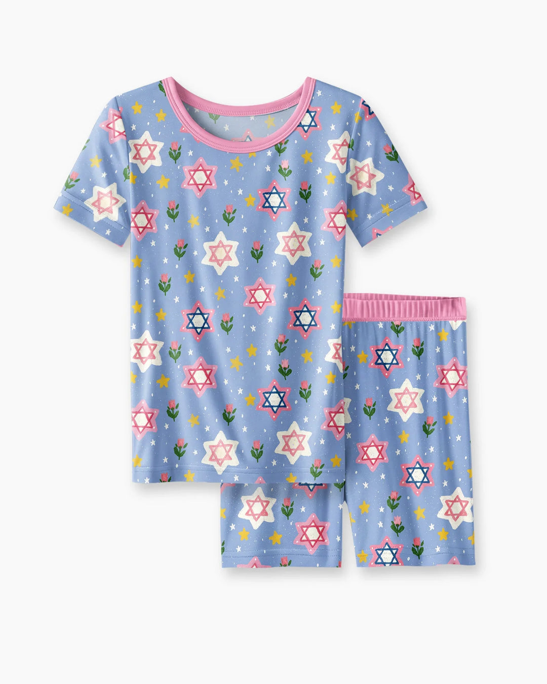 Schlafanzug-Set zweiteilig, kurze Ärmel, kurze Hose, Bambus