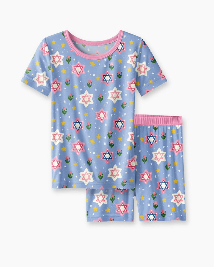 Schlafanzug-Set zweiteilig, kurze Ärmel, kurze Hose, Bambus