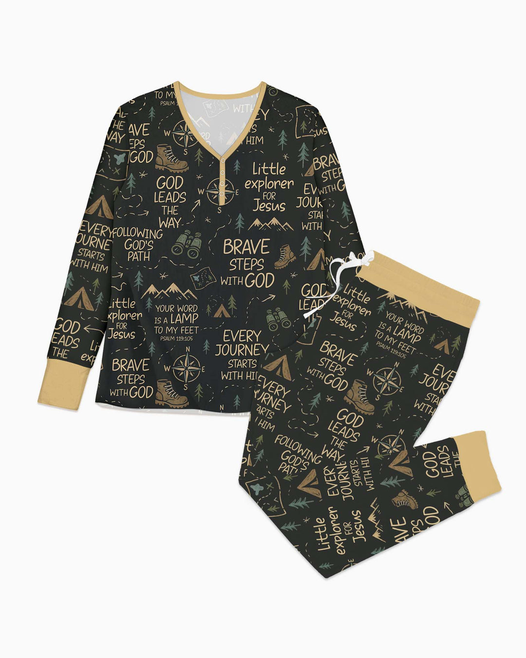 Little Explorer God Leads The Way Bamboo Women Pajama Set