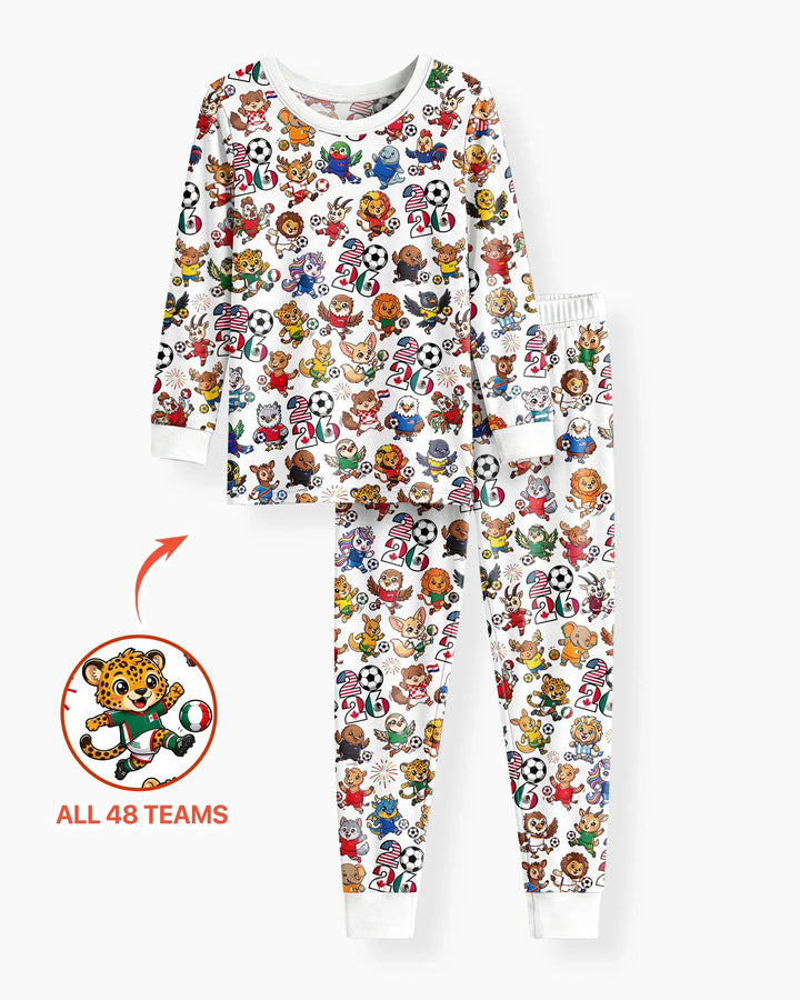 Zweiteiliges Langarm-Pyjama-Set mit Sommerfrüchten