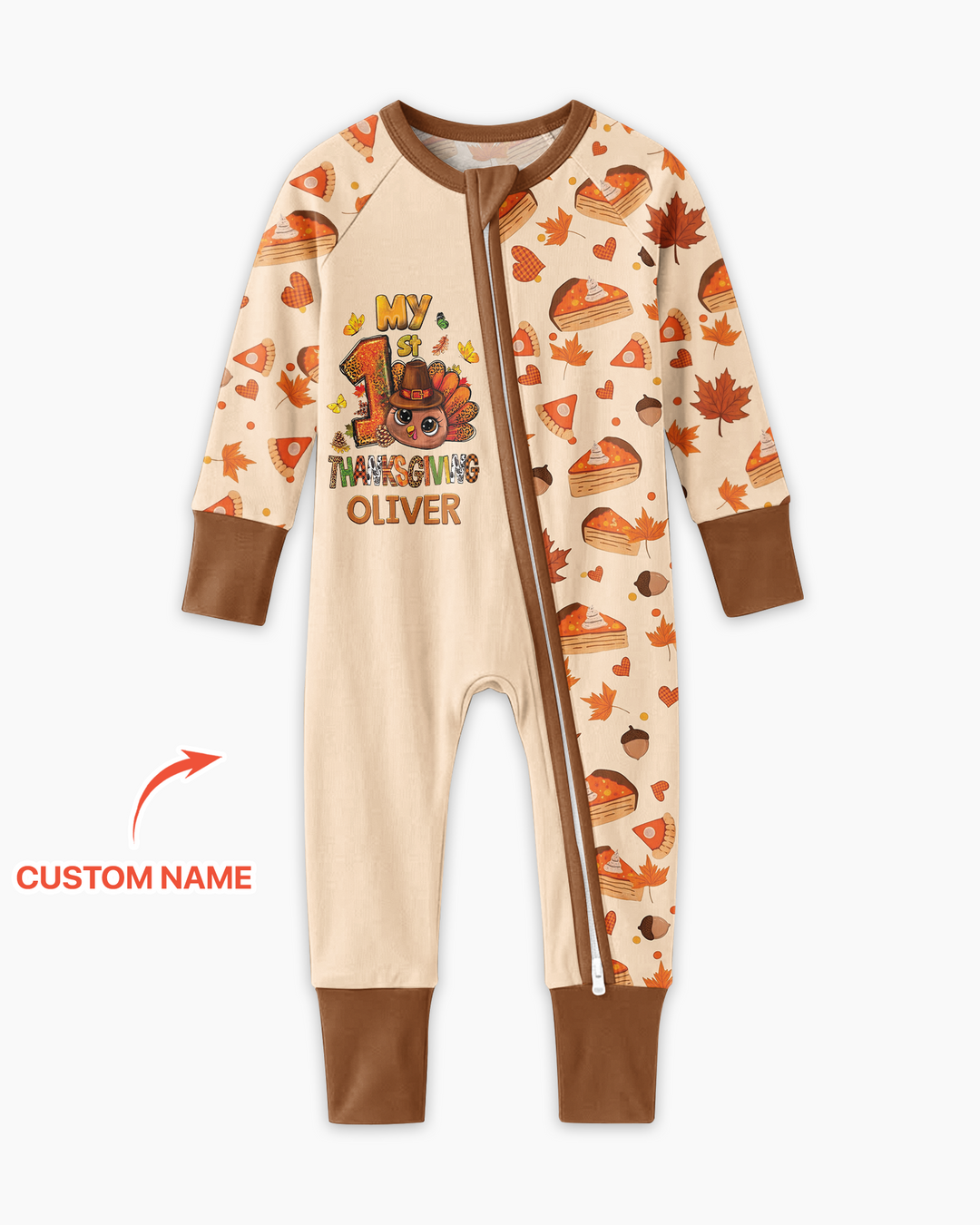 Custom Name My First Thanksgiving Bamboo Convertible Zippy