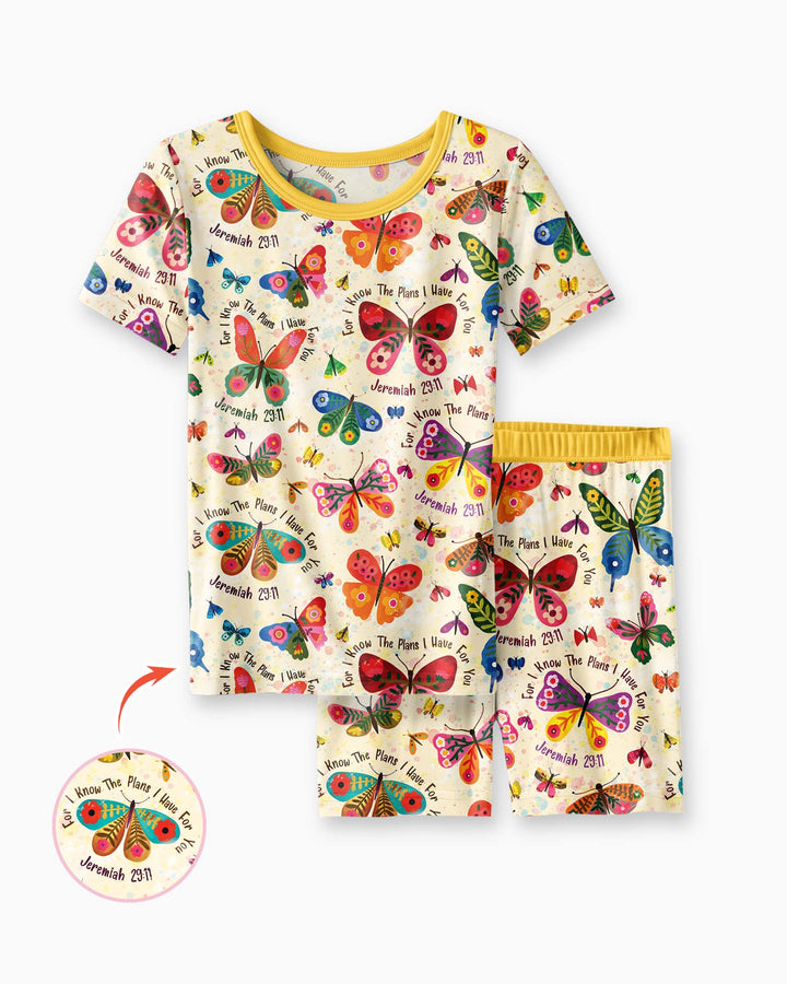 Schlafanzug-Set zweiteilig, kurze Ärmel, kurze Hose, Bambus