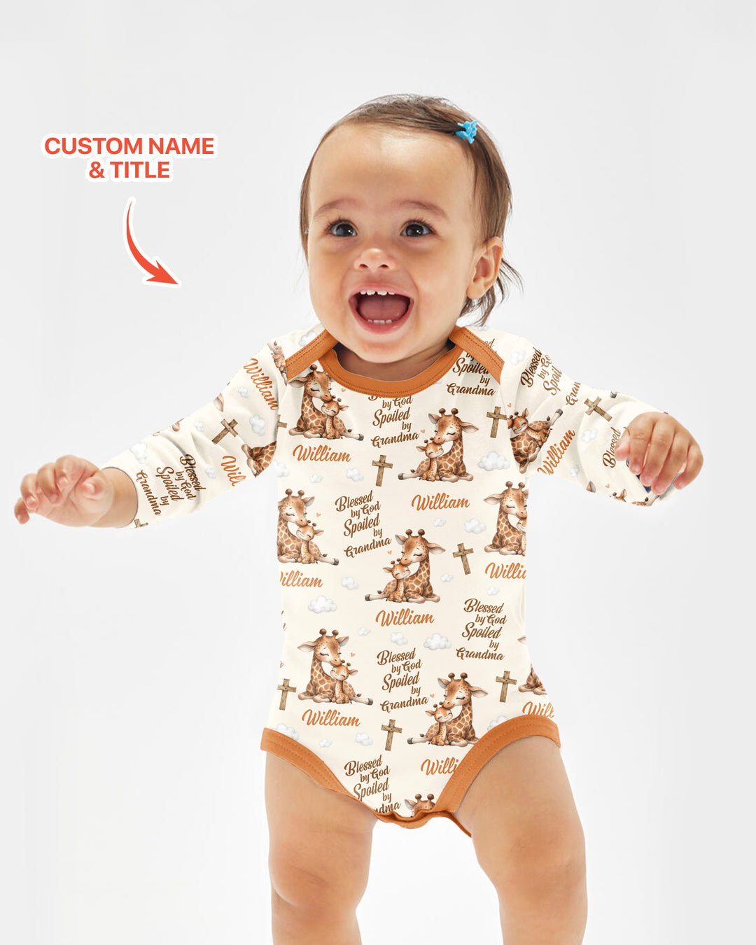 Gerippte Babykleidung mit individuellem Foto - Weich &amp; Skizzenhaft