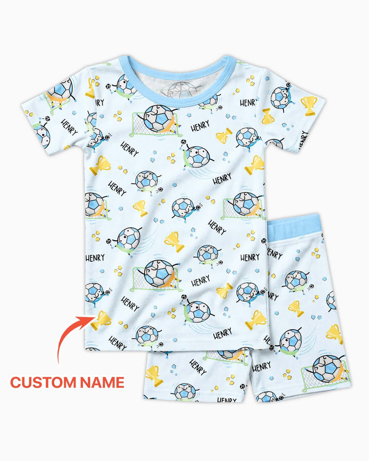 Zweiteiliges Pyjama-Set mit kurzen Ärmeln und Shorts im Sommer-Design