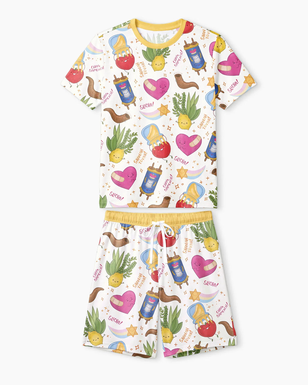 Jewish High Holidays Bamboo Men Short Sleeve Short Pajama Set