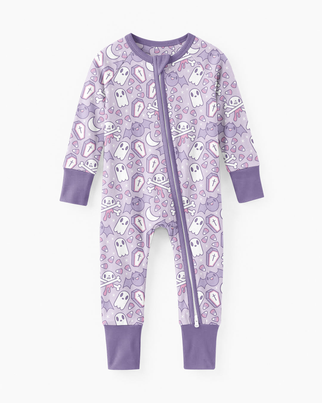 Cute Ghost Halloween Pastel Purple Spooky Bamboo Convertible Zippy
