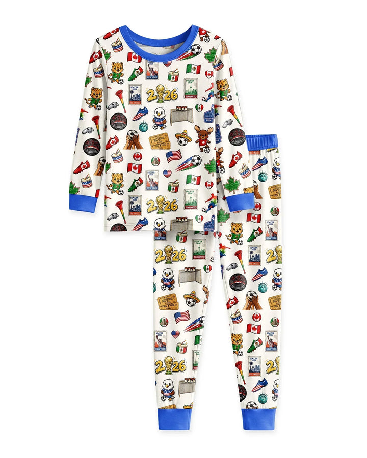 Zweiteiliges Langarm-Pyjama-Set mit Sommerfrüchten