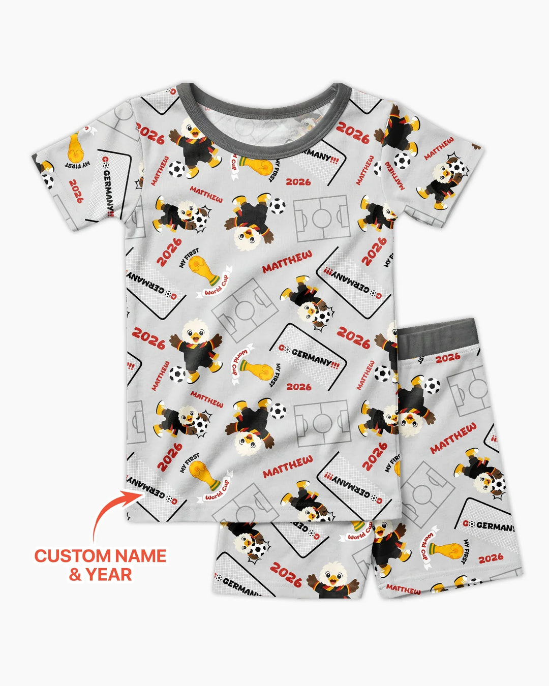 Zweiteiliges Pyjama-Set mit kurzen Ärmeln und Shorts im Sommer-Design