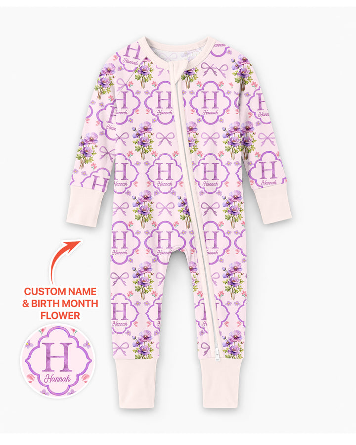 Personalized Birth Flower Mommy And Me Matching Bamboo Convertible Zippy