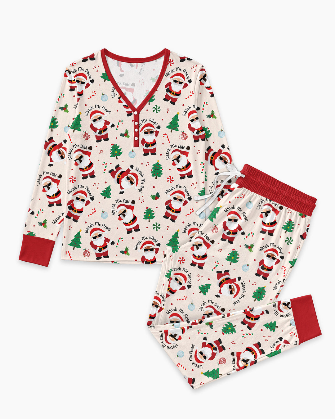 Santa's Christmas Dance Party Bamboo Women Pajama Set
