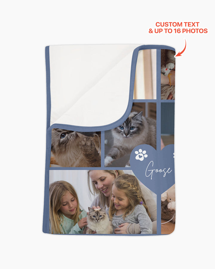 Custom Pet Photo Collage Bamboo Blanket