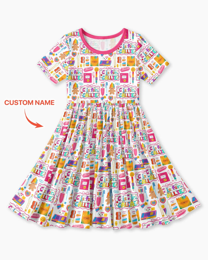 Custom Name Classroom Cuties Bamboo Twirl Dress