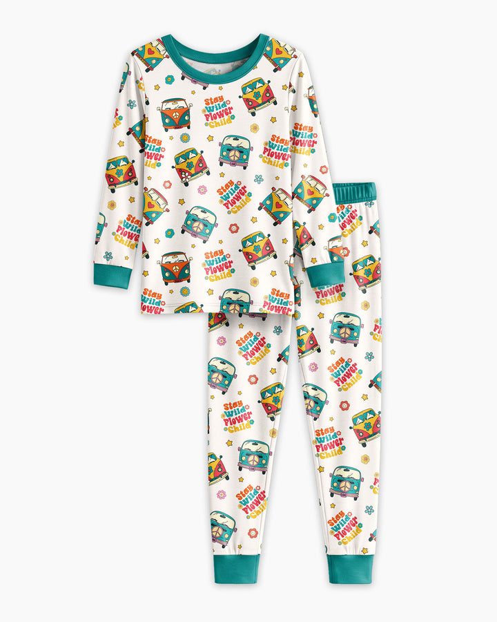 Zweiteiliges Langarm-Pyjama-Set mit Sommerfrüchten