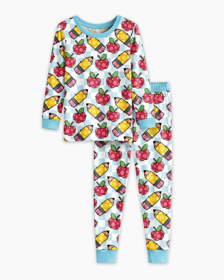 Zweiteiliges Langarm-Pyjama-Set mit Sommerfrüchten