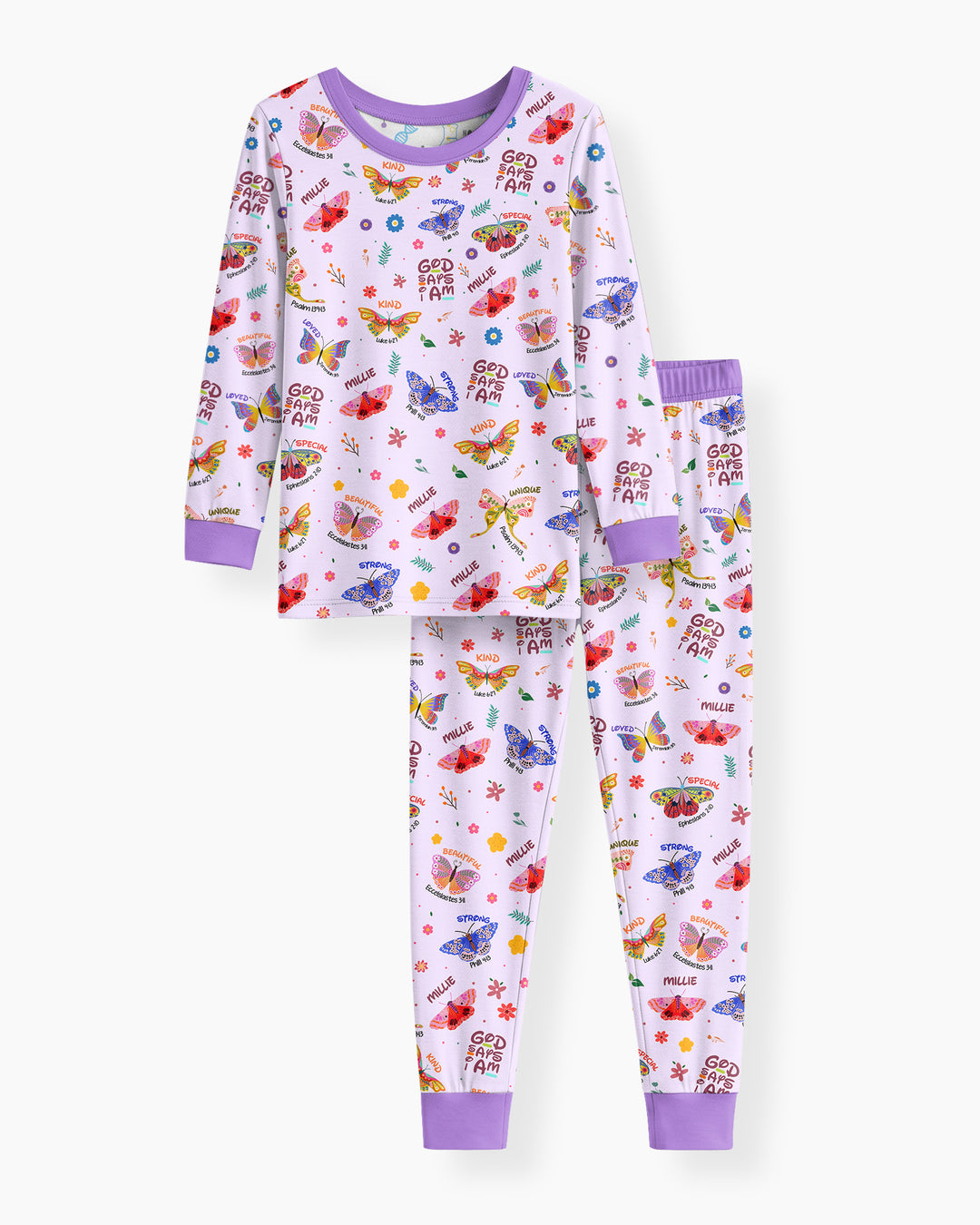 Zweiteiliges Langarm-Pyjama-Set mit Sommerfrüchten