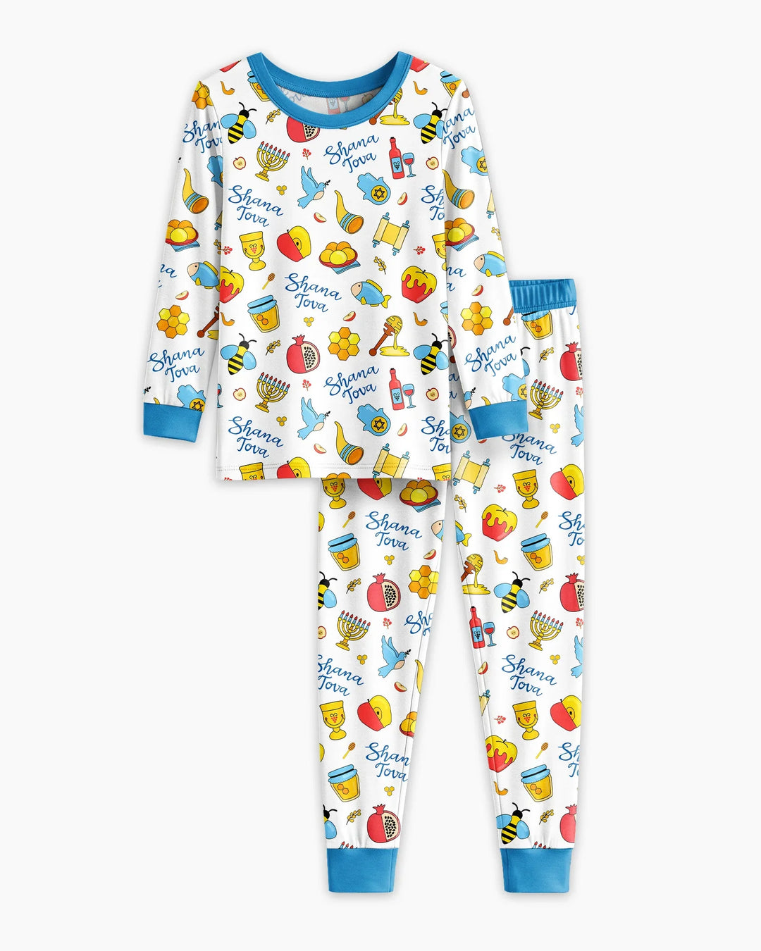 Zweiteiliges Langarm-Pyjama-Set mit Sommerfrüchten