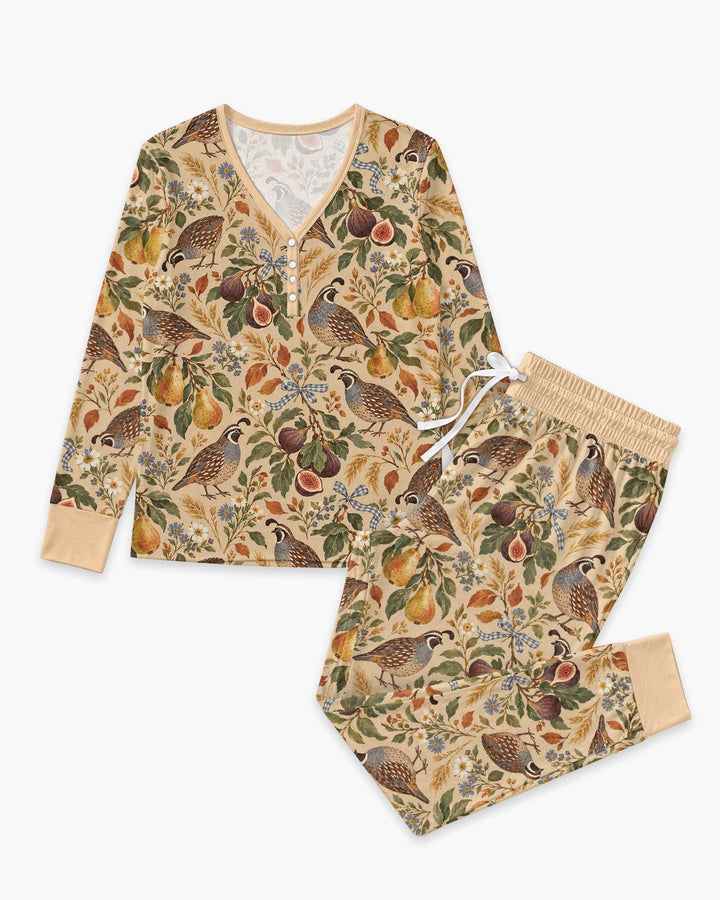 Quail & Pears Bamboo Women Pajama Set