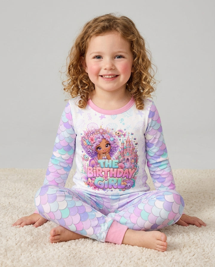 Zweiteiliges Langarm-Pyjama-Set mit Sommerfrüchten