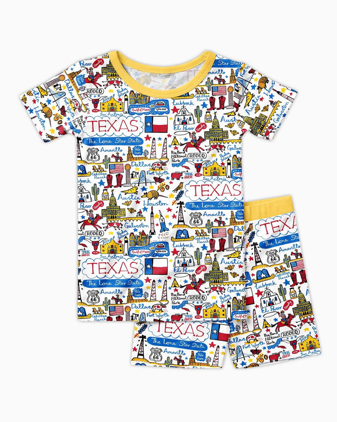 Template Zweiteiliges Pyjama-Set mit kurzen Ärmeln und Shorts