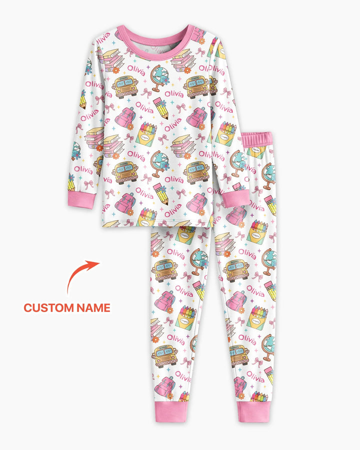 Zweiteiliges Langarm-Pyjama-Set mit Sommerfrüchten