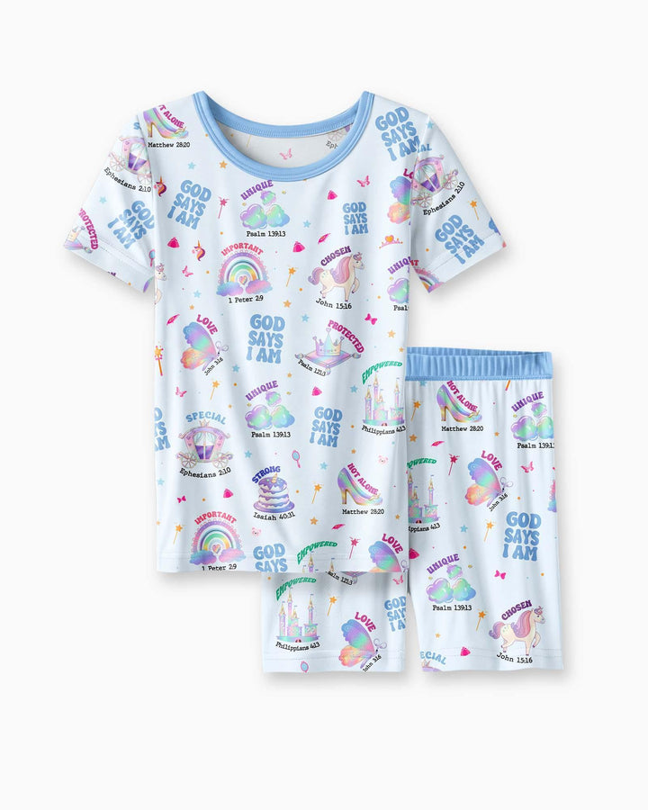 Zweiteiliges Pyjama-Set mit kurzen Ärmeln und Shorts im Sommer-Design