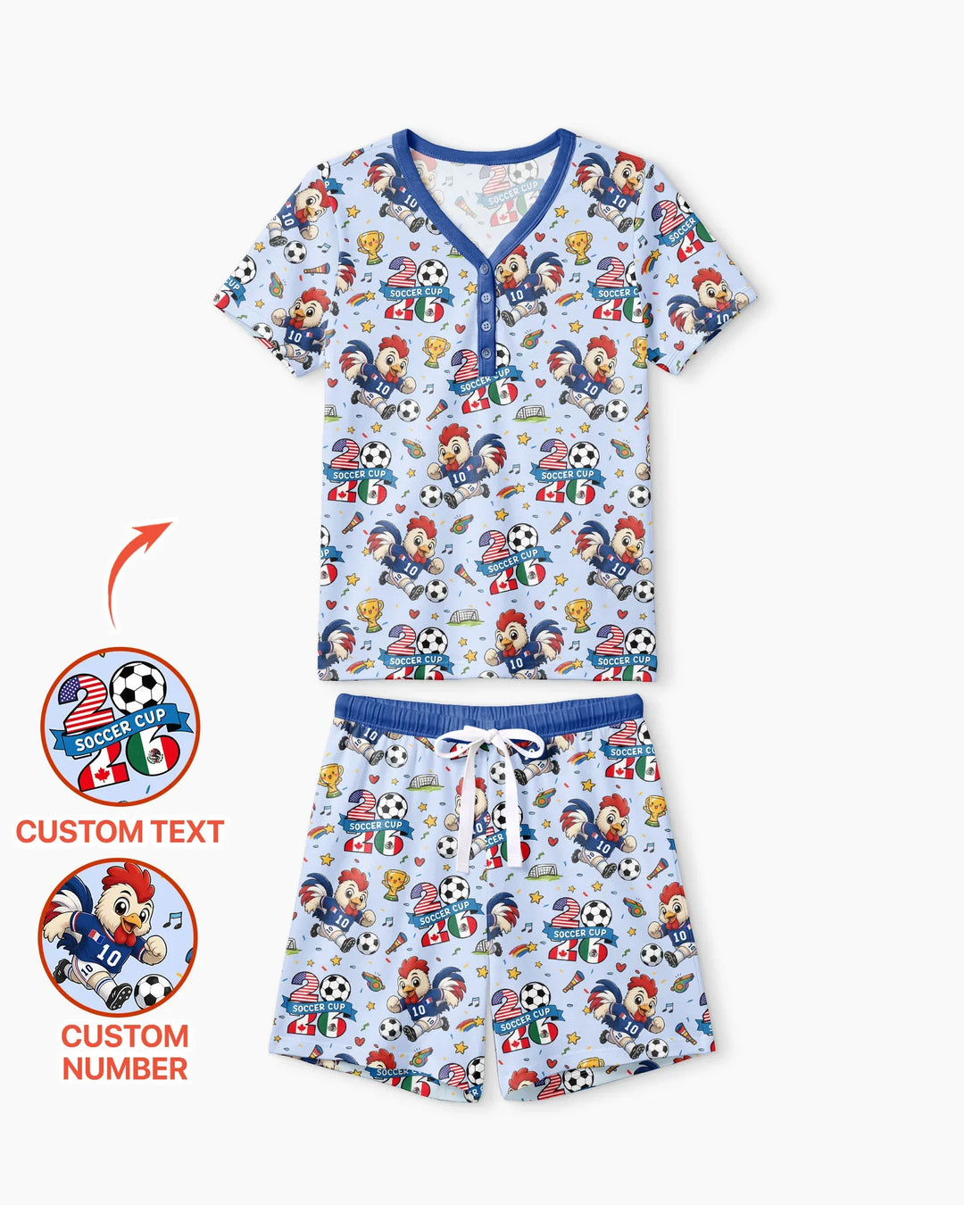 We Are The Champions Soccer Cup 2026 Bamboo Women Short Sleeve Short Pajama Set