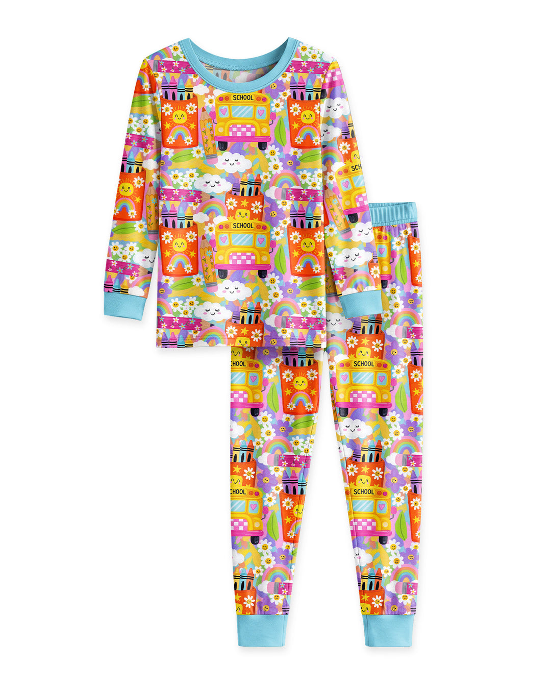 Zweiteiliges Langarm-Pyjama-Set mit Sommerfrüchten