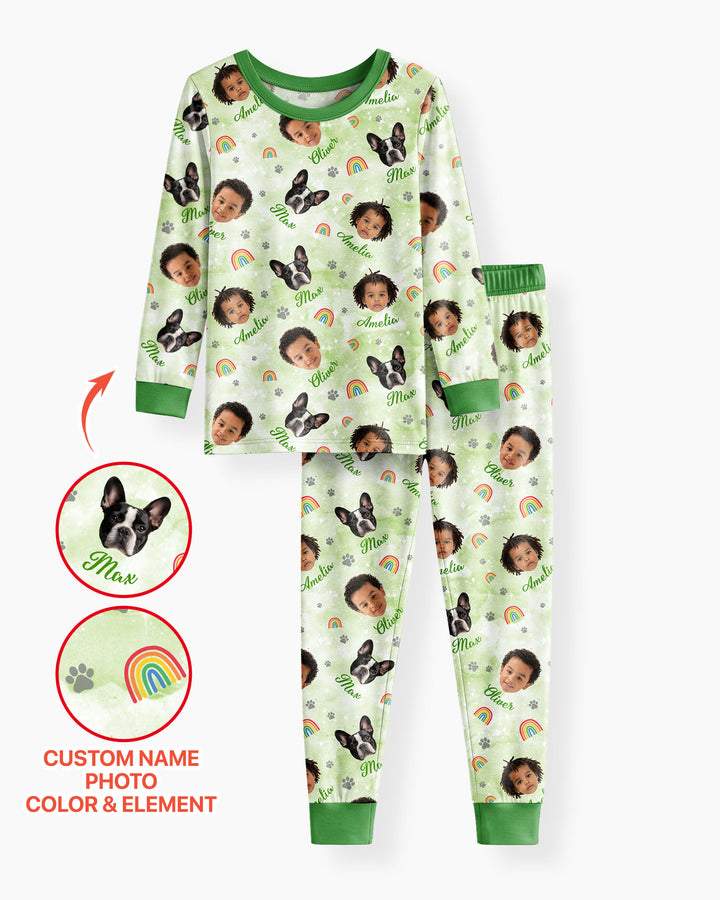 Personalized Family Matching Bamboo Two Piece Long Sleeve Pajama Set