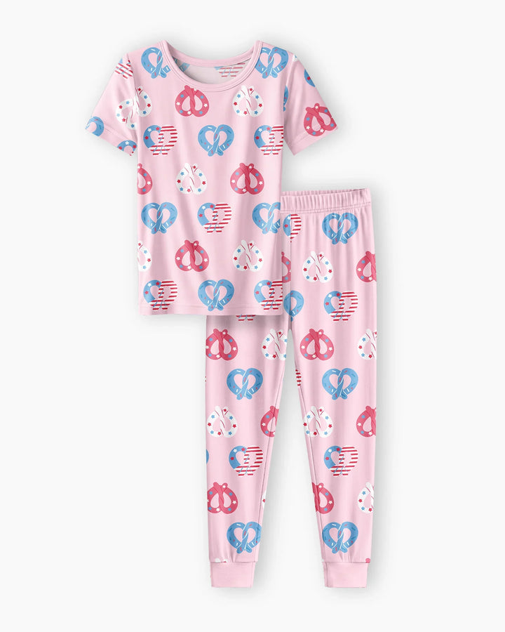 Zweiteiliges, kurzärmliges Pyjama-Set mit Marienkäfern