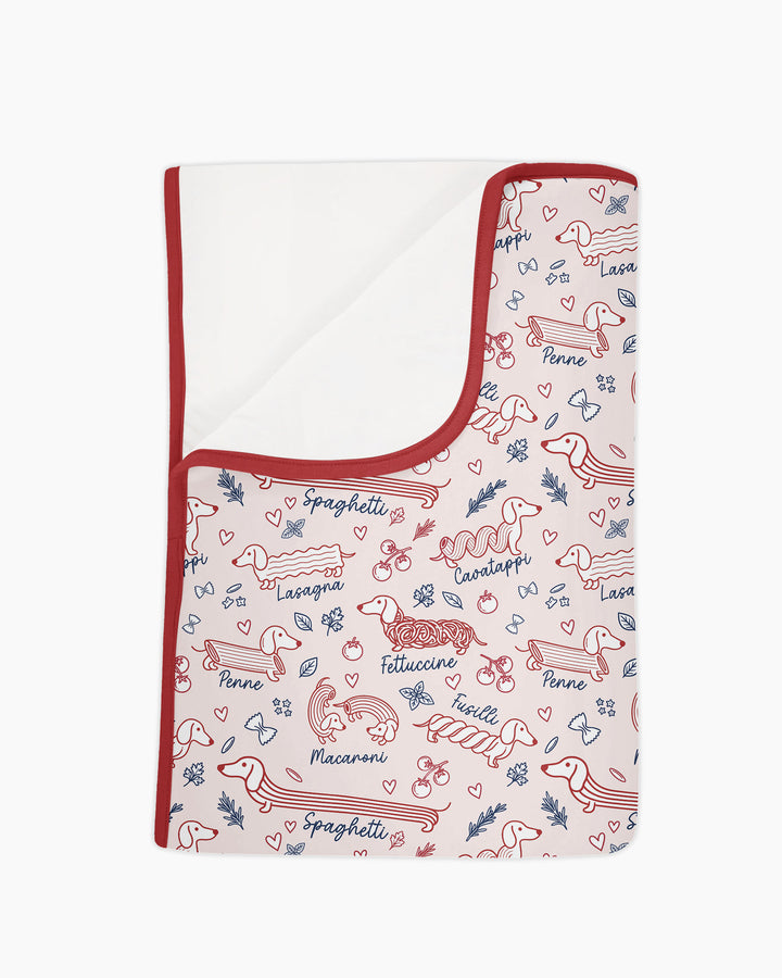 Funny Dachshund Pasta Pups Bamboo Blanket