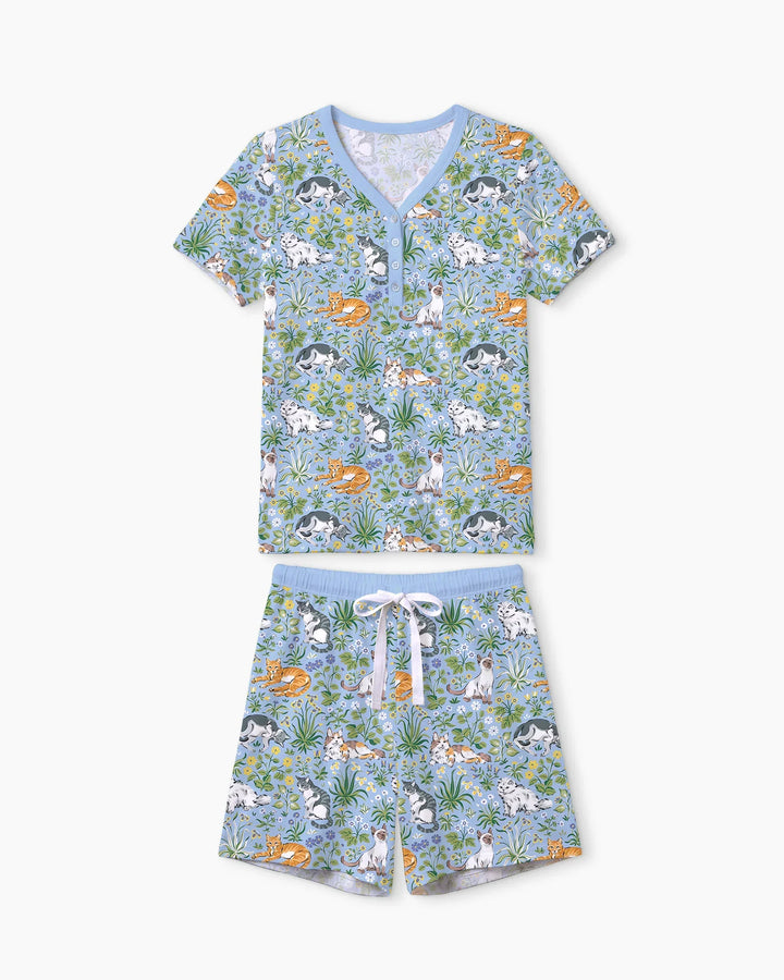 Misty Lavender Bambus Damen Kurzer Schlafanzug