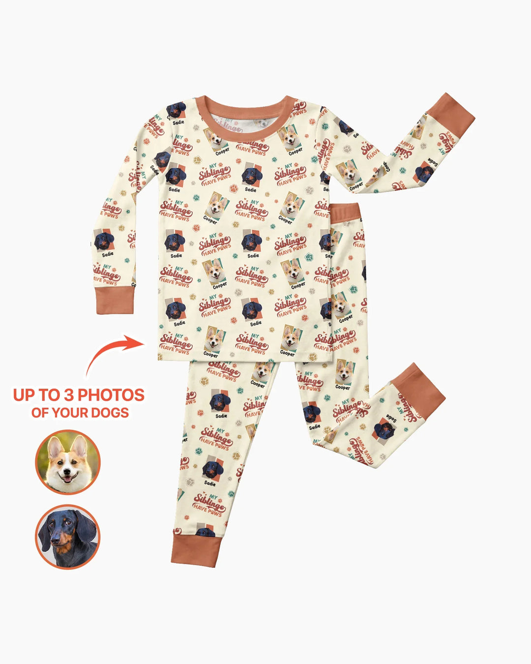 Zweiteiliges Langarm-Pyjama-Set mit Sommerfrüchten