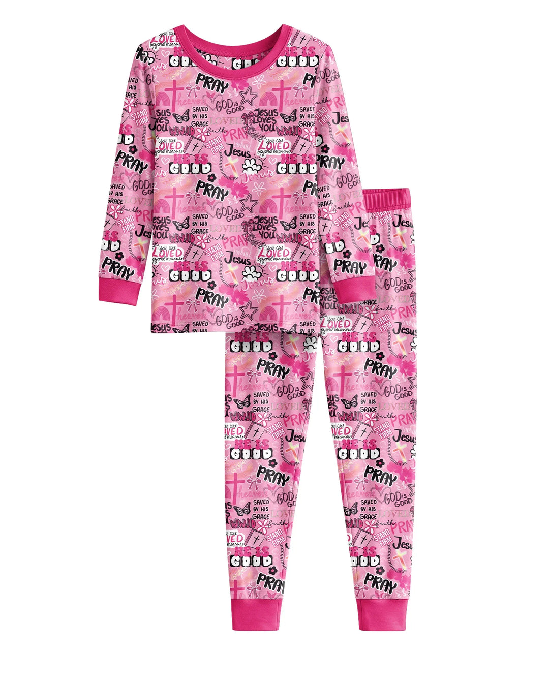 Zweiteiliges Langarm-Pyjama-Set mit Sommerfrüchten