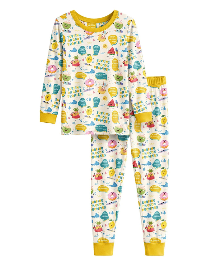 Zweiteiliges Langarm-Pyjama-Set mit Sommerfrüchten