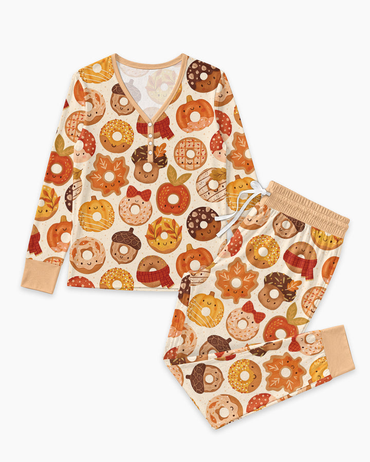 Cute Autumn Donut Bamboo Women Pajama Set