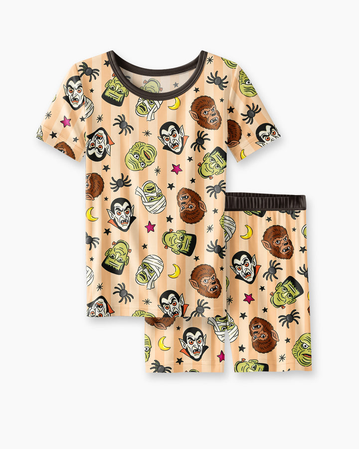 Creepy Crew Family Matching Bamboo Two Piece Short Sleeve Shorts Pajama Set