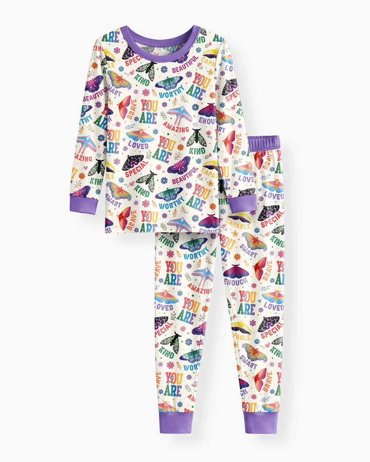 Zweiteiliges Langarm-Pyjama-Set mit Sommerfrüchten