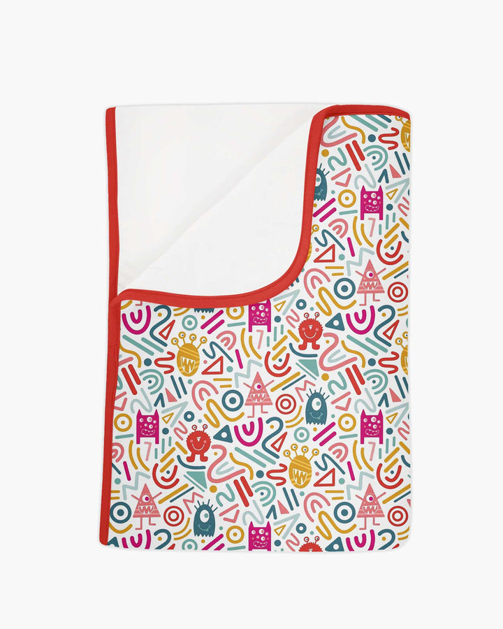 Rainbow Monster Party Bamboo Blanket