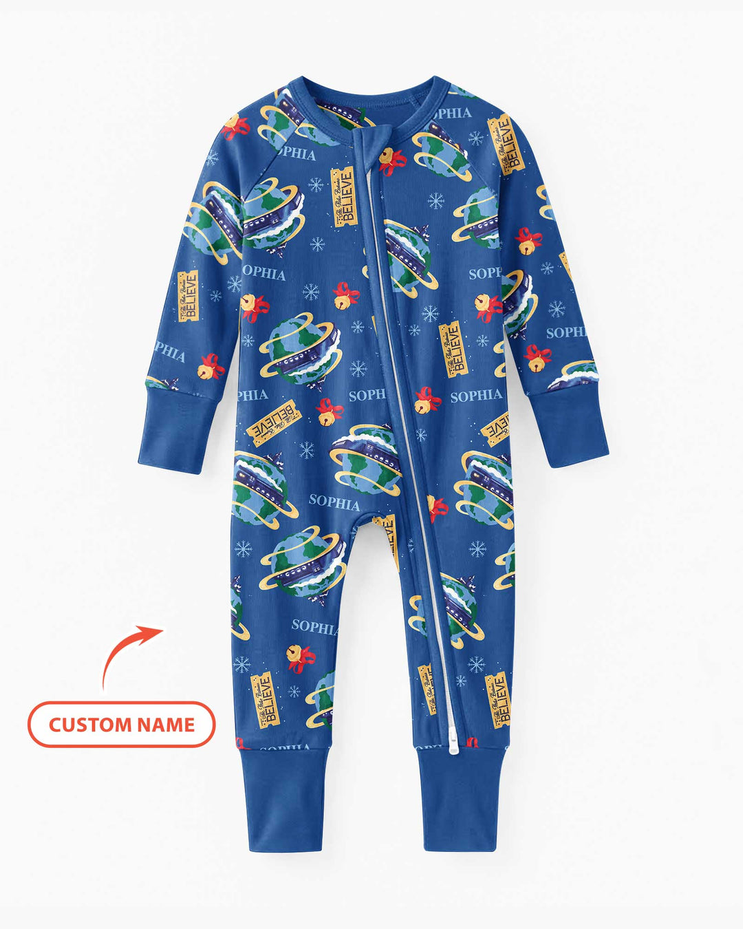 Custom Name Christmas Express Train Bamboo Convertible Zippy