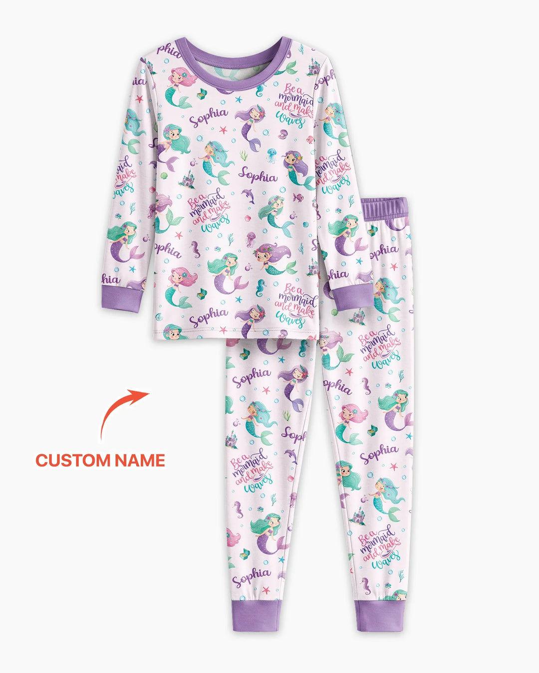 Zweiteiliges Langarm-Pyjama-Set mit Sommerfrüchten