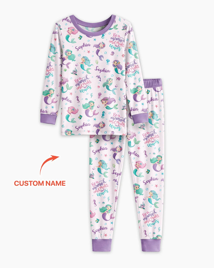 Zweiteiliges Langarm-Pyjama-Set mit Sommerfrüchten