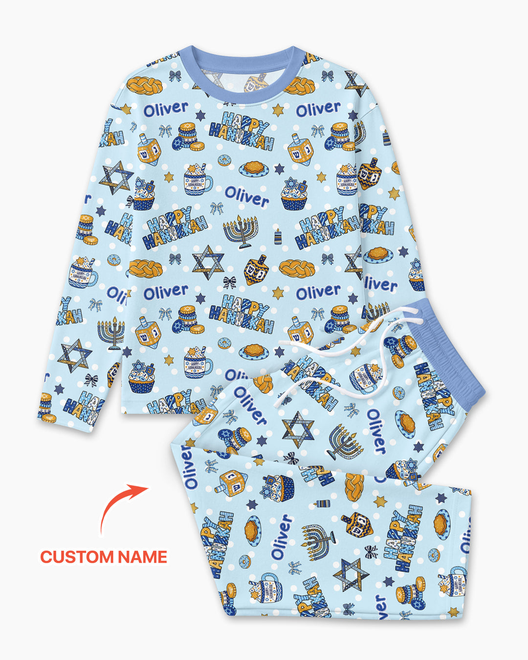 Custom Name Jewish Holiday Bamboo Men's Pajama Set
