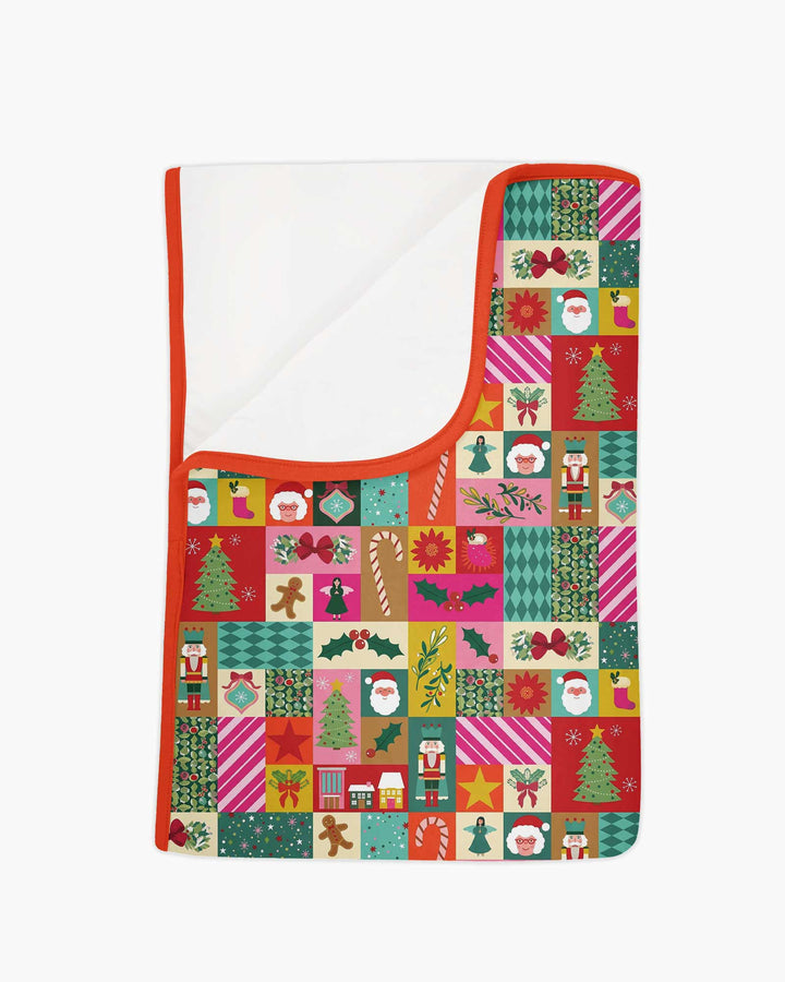 Maximalist Christmas Collage Bamboo Blanket