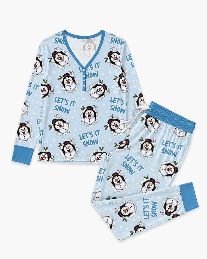 Funny Snowman Bamboo Women Pajama Set