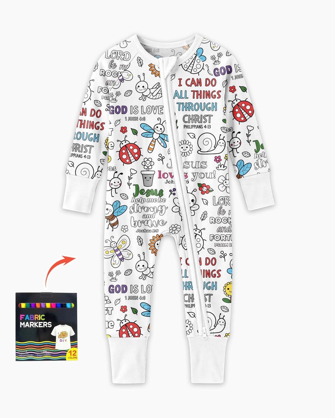 Joyful Garden Bible Verse Colorable Bamboo Convertible Zippy